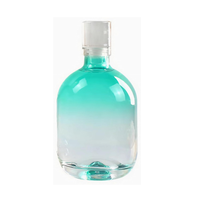 Bouteille vide ronde de 500 ml pour alcool, rhum, spiritueux, vin, whisky, vodka, en verre, avec bouchon en verre