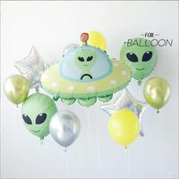 Nouveaux ballons en aluminium épais mats en forme de vaisseaux spatiaux, thème interstellaire, décorations pour fêtes d'anniversaire pour enfants