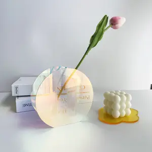 Nordische Regenbogen Reagenzglas Vase Acryl schillernden modernen Zuhause dekorative Acryl Vase für Wohnzimmer