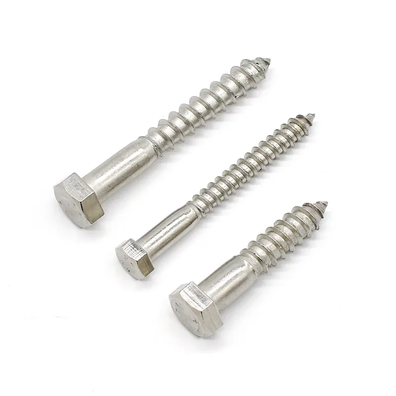 Factory price DIN571 SS304 M8*60mm Hex Wood Screw Hex Lag Bolt in solar pennel system