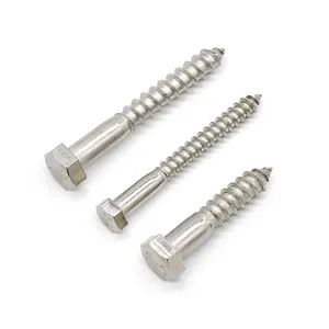 Factory Price DIN571 SS304 M8*60mm Hex Wood Screw Hex Lag Bolt In Solar Pennel System