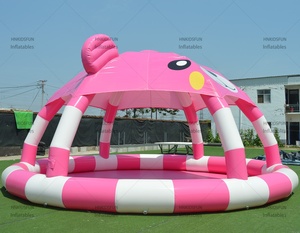 Parque Acuático Inflable Gigante para Exteriores con Temática <span class=keywords><strong>de</strong></span> Oso Rosa, Piscina Inflable Grande con Techo <span class=keywords><strong>de</strong></span> Domo - Product Image 2