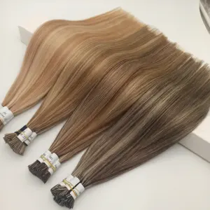 Hot Sale factory price 100% natural extensiones de cabello 100humano remmy i tip hair extensions wholesale