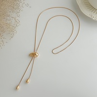 Collier tendance en cuivre avec pendentif goutte d'eau pour femme, chaîne simple pour pull, accessoires de mode, cadeau bijoux