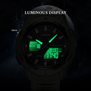 Montre tactique de survie numérique LIGE FB0098 pour hommes, chronomètre, cadran de 45 mm, étanche, rétroéclairage LED, alarme + boîte - Product Image 5