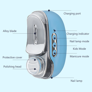 Cortauñas eléctrico con cabezal pulidor y lámpara para uñas, recargable por USB, portátil, para manicura de dedos - Product Image 1