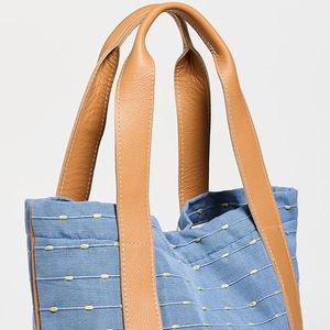 Bolso Tote Grande Personalizado para Mujer, de Lona de Algodón Resistente, para Primavera, Otoño y Verano, con Ribete de Cuero y Bordado - Product Image 5