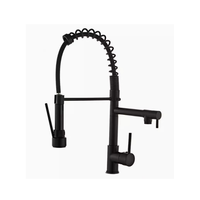 Robinet de cuisine monocommande en alliage de zinc brossé doré, design classique, avec douchette extractible, pour eau chaude et froide