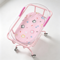 Lit d'hôpital pédiatrique bleu pour nourrissons, lit standard pour enfants, berceau pour nouveau-nés, cadre en acier anti-corrosion, berceau pour bébé