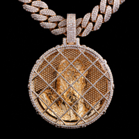 Colgante de Plata 925 Premium con Moissanita y Diseño de Rostro de Jesús, Medallón Redondo Grande para Estilo Urbano y Fiestas Hip Hop