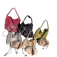 Tas Tote Wanita Model Anyaman Bintang Caihong Baru 2026, Serbaguna, Terbuka, Bahan PU Katun, Bisa Dipakai di Semua Musim, Model 8652 CN/GUA