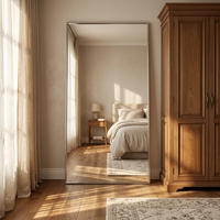 Miroir pleine longueur minimaliste moderne en acier inoxydable haut de gamme, ultra-clair et amincissant, pour magasins de vêtements
