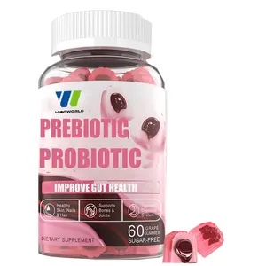 Vegan 5 Billion CFU Center Filled Prebiotic and Probiotic Gummies For Improve Gut Health And Digestion Gummy Gel