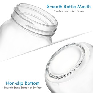 Yoğurt kavanozları 16oz cam turşu kavanozu taşınabilir gecede yulaf konteyner yulaf ezmesi cam konserve kapaklı kahvaltı için - Product Image 5