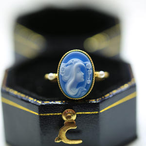 แหวนเงิน S925 ประดับหินอาเกต คามี โอ๊กลวี ดีไซน์สไตล์โบราณ ดีไซน์พิเศษ - Product Image 1