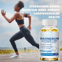 Capsules molles de magnésium glycinate + complexe de zinc, marque privée, 120 unités, avec vitamine D3 et vitamine B6