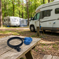 Câble d'extension de camping 230V/16A/prise CEE à 3 broches et couplage d'angle CEE + prise de contact de terre câble d'extension de camping-car Y14