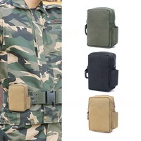 Tas Pinggang Mini EDC Taktis Molle Nilon Kasual, Dompet Kunci, Aksesoris Olahraga Luar Ruangan, Tas Hiking Berburu