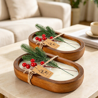 Bougie d'aromathérapie, Bougie à la vanille, Grande bougie dans un bol en bois, Cadeau d'anniversaire, Pot de bougie DIY