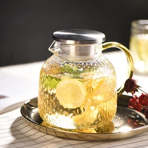 Nhà Máy Outlet <span class=keywords><strong>Glass</strong></span> <span class=keywords><strong>Pitcher</strong></span> với nắp thép không gỉ Iced Tea <span class=keywords><strong>Pitcher</strong></span> chịu nhiệt nước Jug - Product Image 4