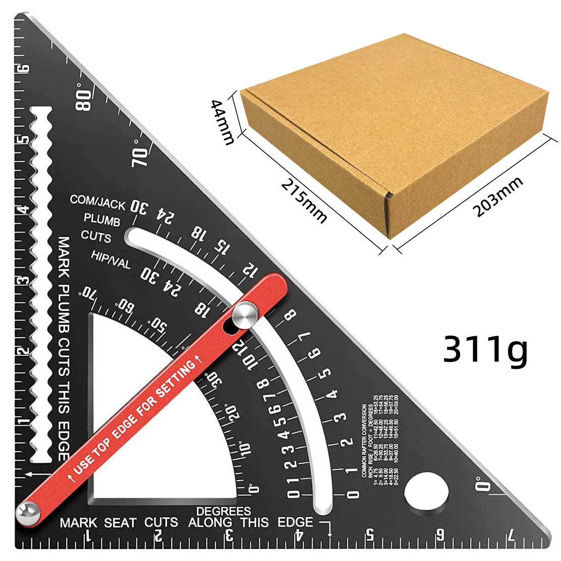 7-inch inch movable ruler [boxed] 311g