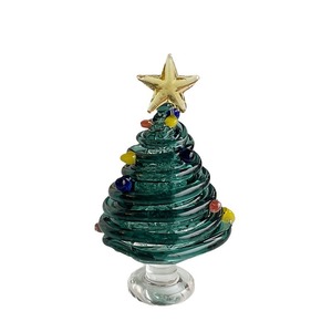 Hecho a mano pequeño Mini árbol de Navidad luces decorativas artesanías de vidrio adornos de escritorio regalos de navidad - Product Image 5