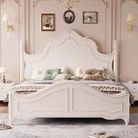 Meubles de maison en bois massif, design italien minimaliste, lit en bois de luxe, tête de lit inclinable confortable avec revêtement en cuir