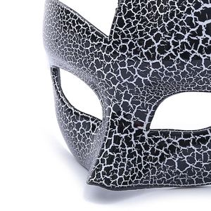 रचनात्मक आधा चेहरा काले दरार लौ के आकार के हेलोलीन प्रोप्स पार्टी नृत्य पुरुष और महिला मास्क - Product Image 3