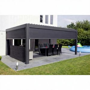 ศาลาพักผ่อนที่มีคุณภาพสูง,ซุ้มไม้เลื้อยทำจากมอเตอร์หลังคากันน้ำสำหรับอาคารสวนกลางแจ้งไม้เลื้อยอลูมิเนียมรูปทรงเรขาคณิต5x3 - Product Image 1