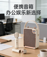 En gros, Enceinte sans fil portable avec double microphone sans fil, machine de karaoké et haut-parleur stéréo à basses pour cadeau de fêtes