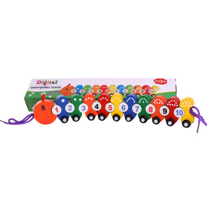 <span class=keywords><strong>Animali</strong></span> di legno per bambini all'ingrosso simpatici giocattoli del <span class=keywords><strong>treno</strong></span> che infilano blocchi di costruzione gioco di matematica - Product Image 1