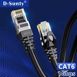 D-Sunty Cat6 Ethernet <b>Cable</b> 1Gbps <b>RJ45</b> Patch Cord Copper Conductor Stranded 8-Conductor Network <b>Cable</b> - Product Image 1