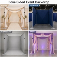 Support de toile de fond carré 3m x 3m x 3m x 3m à quatre côtés, 4 montants, 4 traverses, cadre réglable pour décoration de mariage et d'événements OEM ODM