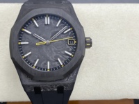Reloj mecánico de súper calidad de 41 mm, fábrica PPF, movimiento 4302, 15500 NTPT Carbon, reloj DiW con puntero amarillo.