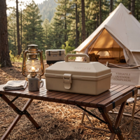 Boîtes de rangement en plastique modernes WONFUN, écologiques, pour le camping en plein air, la vie en van, boîte à outils empilable, facile à transporter, valise robuste