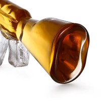 Set de Regalo Decantador con Forma de Pistola AK-47, Decoración para Bar en Casa, Dispensador de Licor con Base, Vaso de Vidrio y Botella de Madera para Vino y Vodka