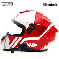 Casque de moto électrique VIRTUE certifié 3C pour hommes et femmes, toutes saisons, homologué DOT, intégral, pour trajets transfrontaliers