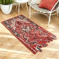 Moderner Roter Plüsch-Schmelzteppich 3D Schmelzender Persischer Teppich Boho Optische Illusion Bodenmatte Cooles Flüssigkeitsdesign Teppich Neu für Wohnzimmer