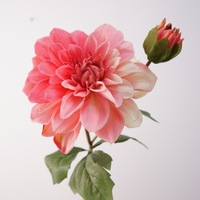 2 Tangkai Bunga Dahlia Sutra Buatan untuk Dekorasi Rumah, Pernikahan, Wisuda, Halloween, Dalam/Luar Ruangan, Ornamen Baru, Kain Cantik