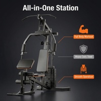 Equipo de Fitness Multifuncional Todo en Uno para Entrenamiento Corporal Completo, Gimnasio en Casa Multi Estación para Ejercicios de Espalda con Prensa de Piernas