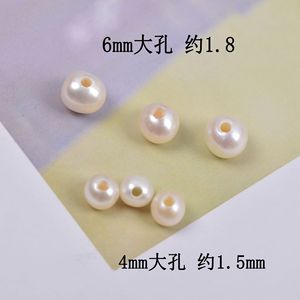 Perles d'<span class=keywords><strong>eau</strong></span> douce naturelles 2-5A 4mm 6mm, perles à trou large 1.5mm 1.8mm, perles en vrac pour bracelet/collier DIY fait main - Product Image 3