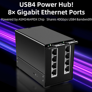 Hub Ethernet Gigabit de 8 Puertos a través de USB4 para Mini M1/M2/M3 Pro Thunderbolt 3/4/5, Hub Ethernet Externo con Cable para Mac Mini, Disponible en Stock - Product Image 4