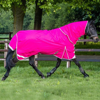 Couverture équestre de poids moyen 1200d, tapis de cheval imperméables à col combiné avec rembourrage en coton