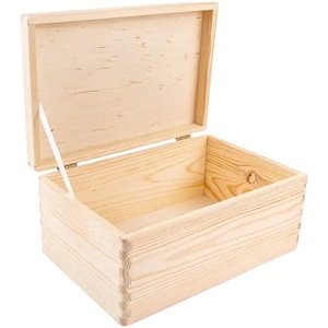 Storage Decoration Organisation Large Natural Wooden Craftsmanship Unfinished Wood Box With Lid