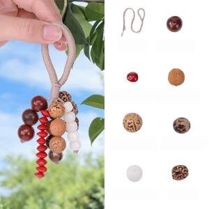 Wholesale Multiple Style Natural Plant Fruit Shell Car Pendant <b>Wind</b> <b>Chime</b> Kits Handwoven Lanyard Bodhi Hanging Decor - Product Image 4