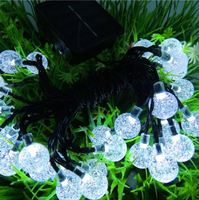 Guirlandes solaires d'extérieur réglables 5m/10m/22m, boules résistantes à l'eau, LED certifiées CE, décoration colorée pour patio et jardin, PVC