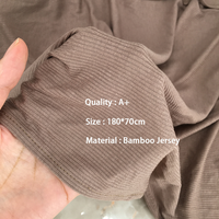 Hijab musulman en jersey côtelé de coton et bambou personnalisé 2026 pour femme – Châle extensible respirant grandes tailles Printemps-Été