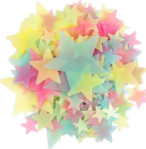 3D星星在黑暗中发光在墙贴儿童房间客厅墙贴家居装饰海报