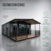 Rumah Kontainer Expandable TDHH, Rumah Modular Prefab, Rangka Baja Galvanis, Supplier Grosir OEM ODM, Kantor Taman