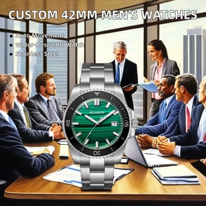 Reloj de Hombre Personalizado Luminoso de 42 mm con Esfera Turquesa, Resistente al Agua, Movimiento Japonés NH35, Mecánico Automático de Acero Inoxidable - Product Image 3